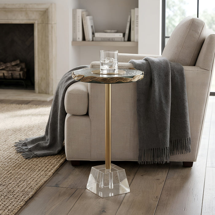 Anaheim - Round Accent Table - Gold Ridgecrest Home