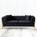 Loveseat With Diamond Button Tufting, Matching Throw Pillows Home Essentials