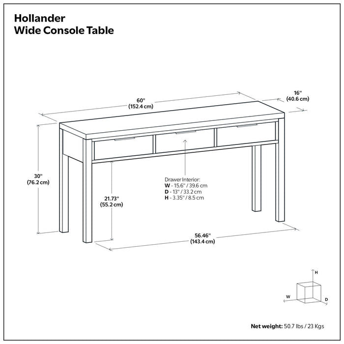 Hollander - Wide Console Table Simpli-Home