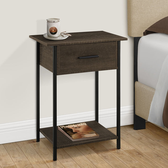 Contemporary 2 Tier Accent Table With Storage Drawer 8th Street