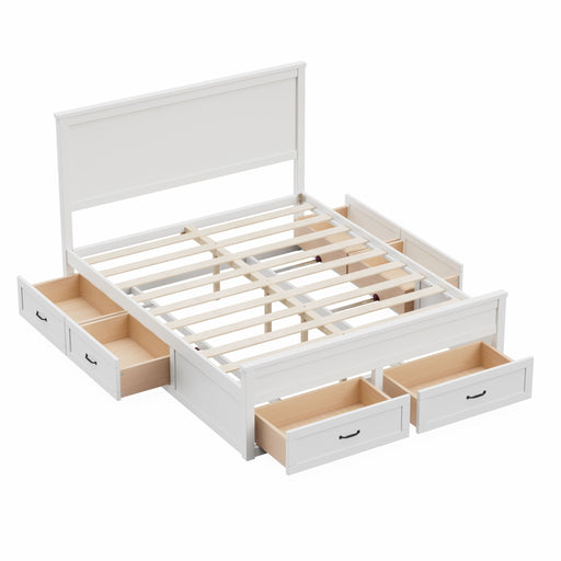 Modern Storage Platform Bed Frame With 6 Drawers Hearth and Haven