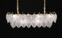 Michael Amini Lighting - Autumn 12-Light Rectangular Chandelier - Frost / Gold Michael Amini