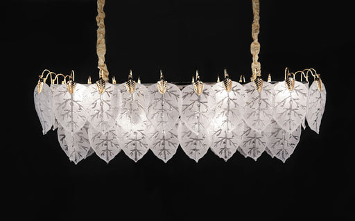 Michael Amini Lighting - Autumn 12-Light Rectangular Chandelier - Frost / Gold Michael Amini