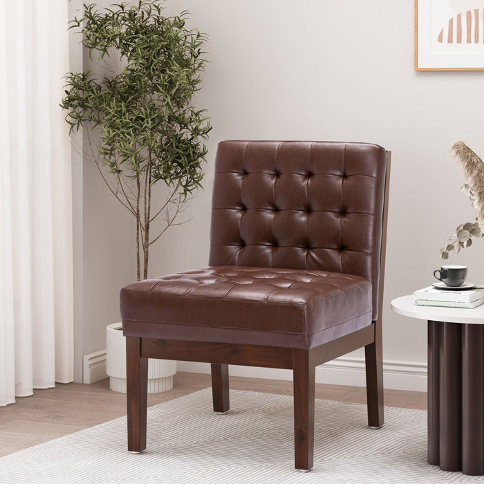 Accent Chair - Dark Brown - Metal / Waterproof Fabric