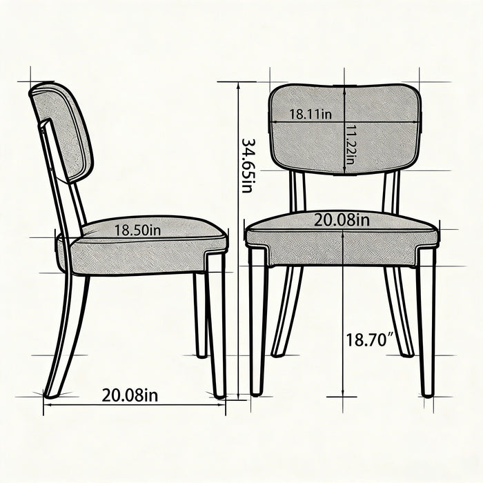 Contemporary Armless Dining Chairs (Set of 2) Home Essentials
