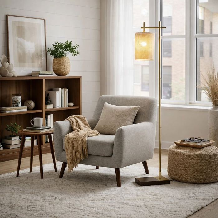 Brizo - Tall Corner Floor Lamp - Gold Ashcroft Furniture