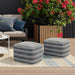 Corrie - Square Outdoor / Indoor Pouf - Navy / White Simpli-Home