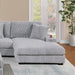 RAF Chaise With Cup Holder Modular Living Room Furniture Pillow - Gray / Mink Home Essentials