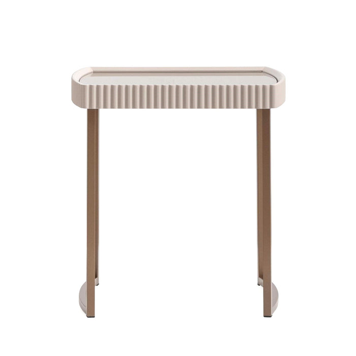 Lisbon - Side Table - Silken Cream / Bronze