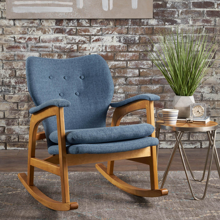 Mid-Century Fabric Rocking Chair