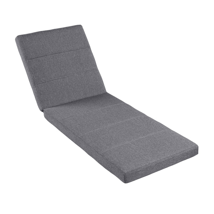 Outdoor Chaise Lounge Cushion Only, Water-Resistant Patio Lounge Chair Cushion With Removable Cover Noble House