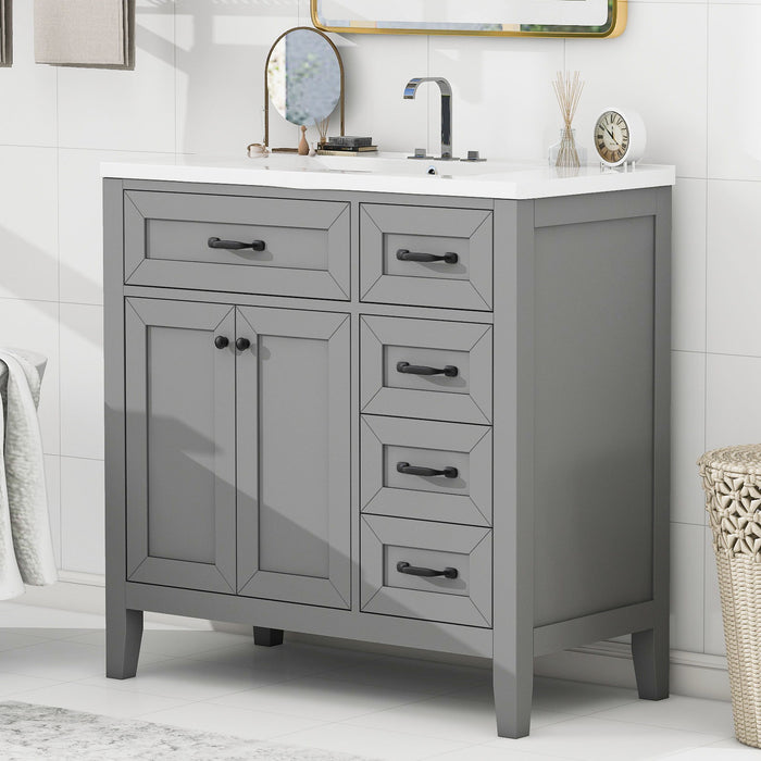 Modern Bathroom Vanity With Sink, Freestanding Design With Drawers And Doors Hearth and Haven
