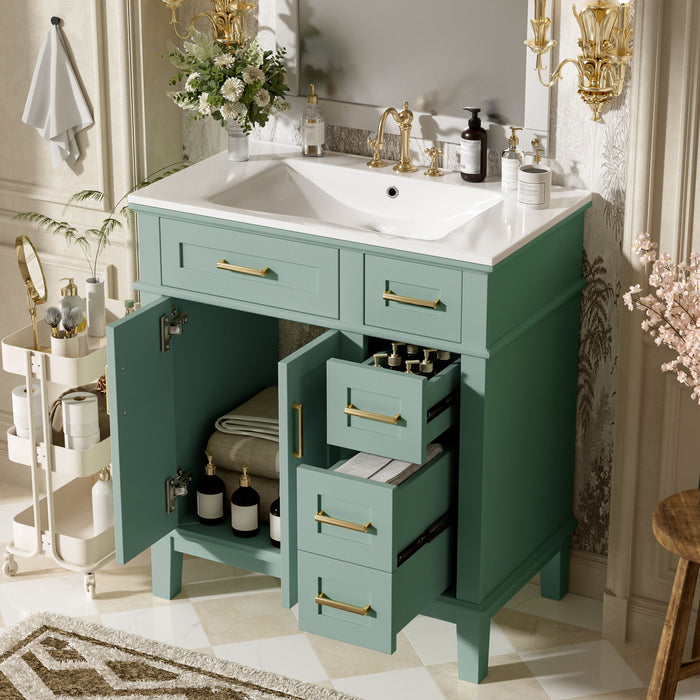 Modern Bathroom Vanity With Sink, Storage Cabinet, Soft Close Doors, Deep & Standard Drawers Hearth and Haven