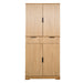Fluted Kitchen Pantry Cabinet With 3 Keyboard Drawers & 6 Door Shelves Adjustable Home Essentials