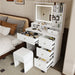 Vanity Desk With Mirror, 3 Color Lighting And Stool Home Essentials