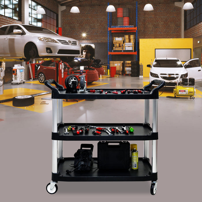Three - Layer Thickened Plastic Mobile Tool Cart