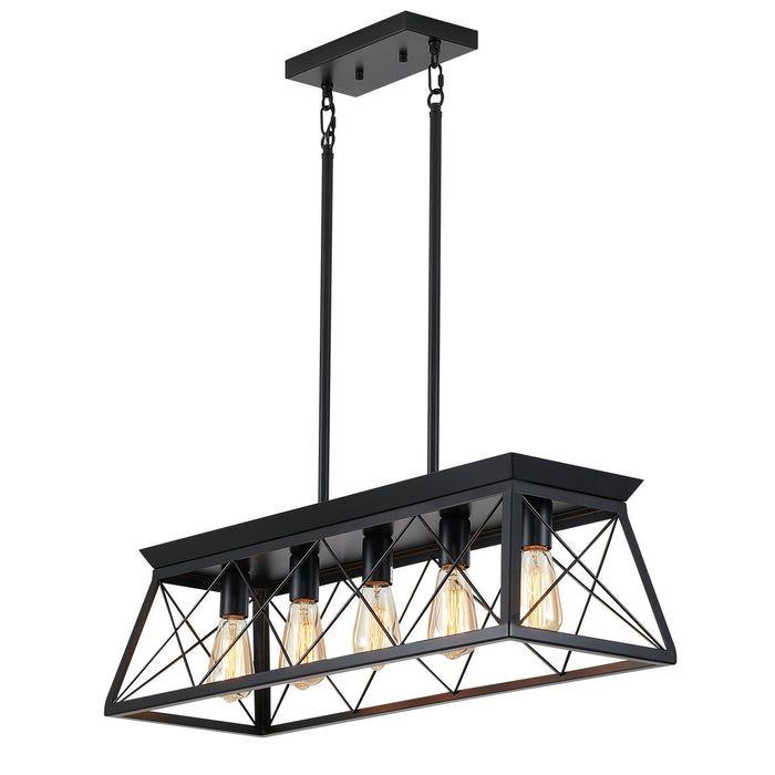 Chandelier Pendant Light For Dining Room Kitchen, 5 Light Fixture With Adjustable Height Daily Nest