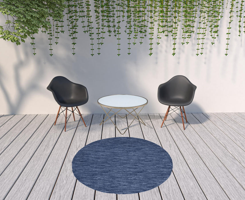 6' X 6' Round Non Skid Indoor / Outdoor Area Rug - Navy Blue