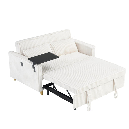Pull Out Sofa With Movable Tabletop And USB Ports Home Essentials