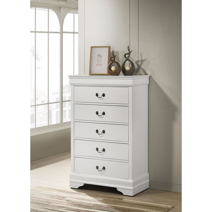 5 Drawer Bedroom Chest - White Furniture Max