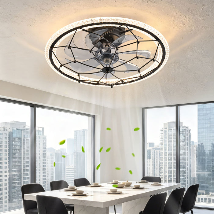 Ceiling Fan With Light And Remote Control, 6 Speeds, 3 Color Options - Matte Black Daily Nest