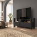 TV Stand For TVs Up To 55" With Open Shelves And 2 Drawers - Carbon Gray Home Essentials