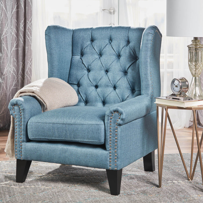 Nh-Perfect Home - Accent Chair - Blue - Fabric