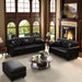 Upholstered Sofa With Nailhead Trim, Rolled Armrests With Ottoman Home Essentials