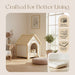Indoor Dog House With Cushion Pet House For Small Dogs & Cats - Creamy White / Light Yellow Daily Nest