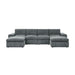 Upholstered Sectional With 2 Ottomans Living Room Seating - Dark Gray Home Essentials