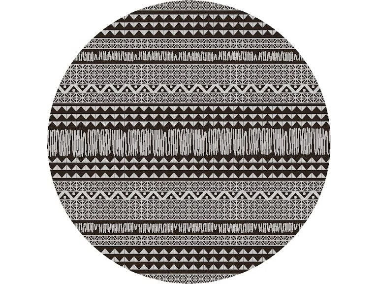 8' Machine Woven UV Treated Scandinavian Indoor / Outdoor Round Area Rug - Charcoal