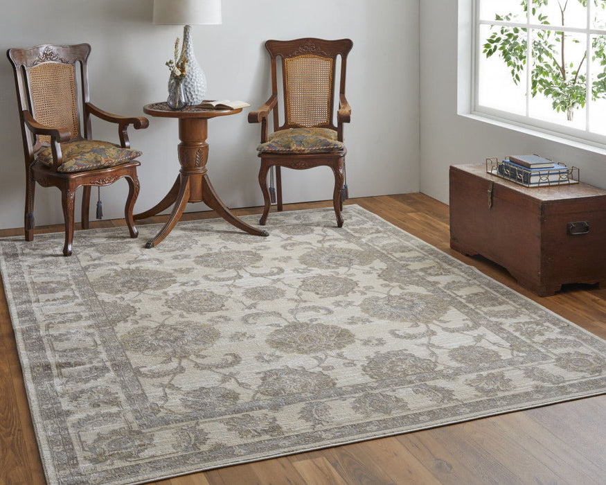 Power Loom Area Rug - Tan Ivory And Brown - 12' X 15'