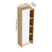 Tall Freestanding Bathroom Side Cabinet With Single Door & 4 Tier Open Shelves - Black / Light Oak / White Home Essentials