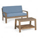 2 Piece Outdoor Conversation Set (Loveseat & Coffee Table With Water-Resistant Cushions) Noble House
