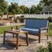 2 Piece Outdoor Conversation Set (Loveseat & Coffee Table With Water-Resistant Cushions) Noble House