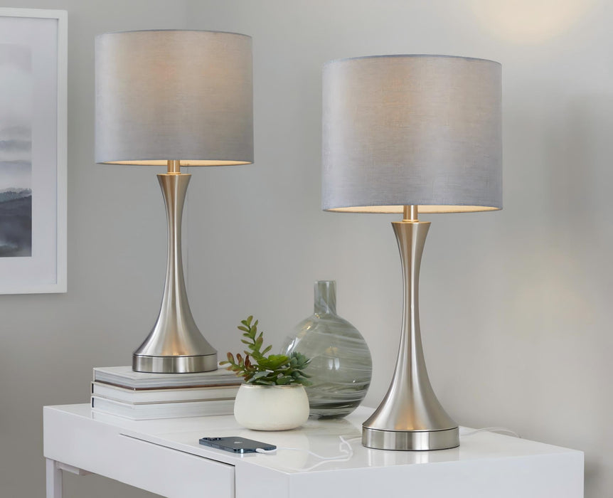 Lenuxe - Contemporary Table Lamp Built In USB Port (Set of 2) Lumi Source