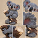 Koala Garden Statue Hand Painted Animal Sculpture With Log For Patio Home Decor - Dark Gray Daily Nest