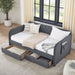 Daybed With Trundle And Storage Drawers, Flat Arms With Pocket Home Essentials