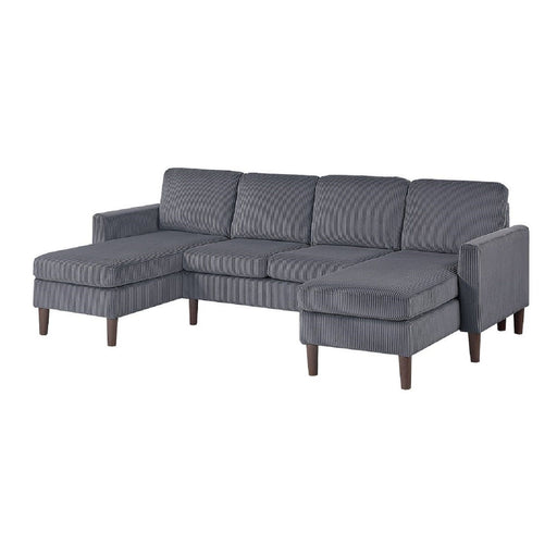 Sectional Set With Dual Chaises And Square Arms Home Essentials