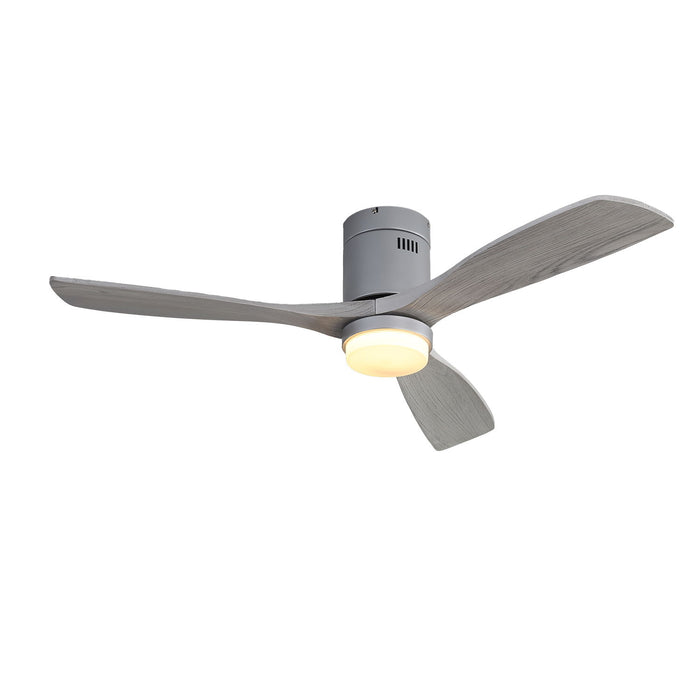 52" Ceiling Fan With LED Light, Reversible DC Motor, Remote Control - Silver Daily Nest