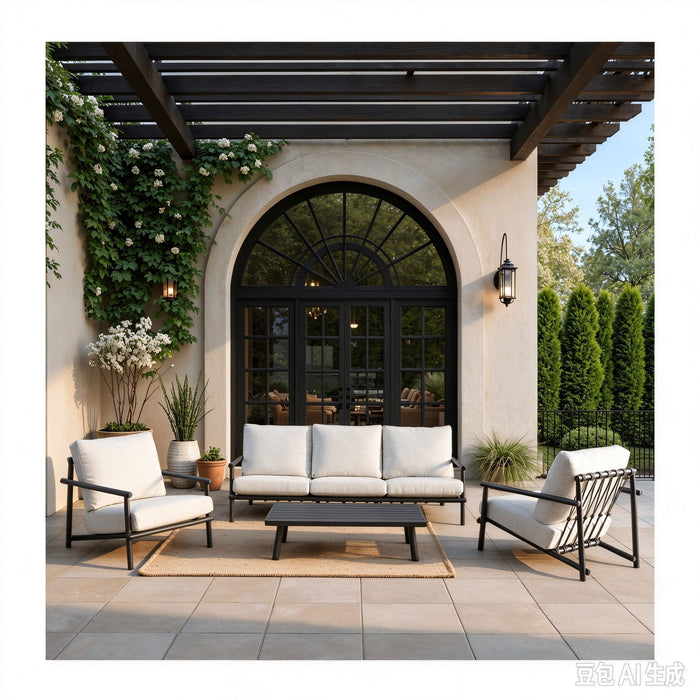 Aurelia - 4 Pieces Set - Carbon Gray / Cream Beige Home Essentials