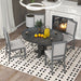 5 Piece Dining Set With Extendable Round Table And Upholstered Chairs Hearth and Haven