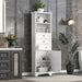 Tall Storage Cabinet With 3 Drawers And Adjustable Shelves For Bathroom Hearth and Haven