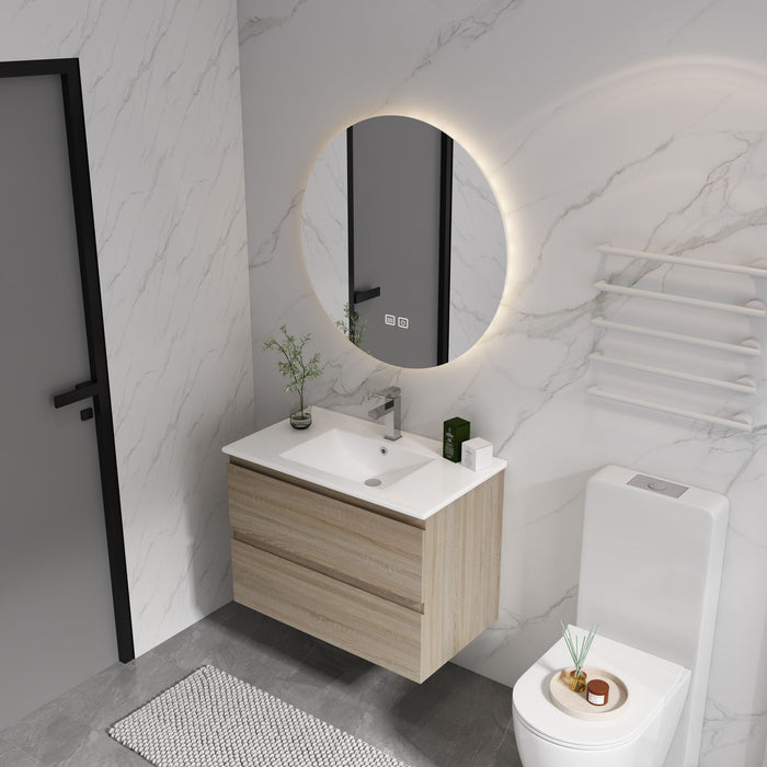 Wall Mounted Bathroom Vanity & Sink, 2 Soft Close Drawers Home Essentials