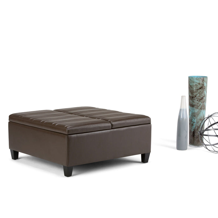 Ellis - Coffee Table Storage Ottoman Contemporary Design Simpli-Home