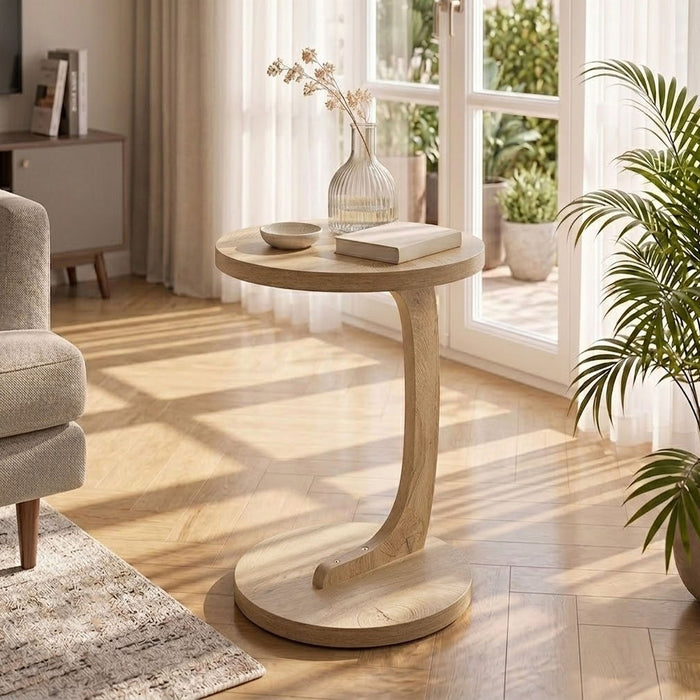 C - Shaped End Table With Sturdy Base Home Essentials
