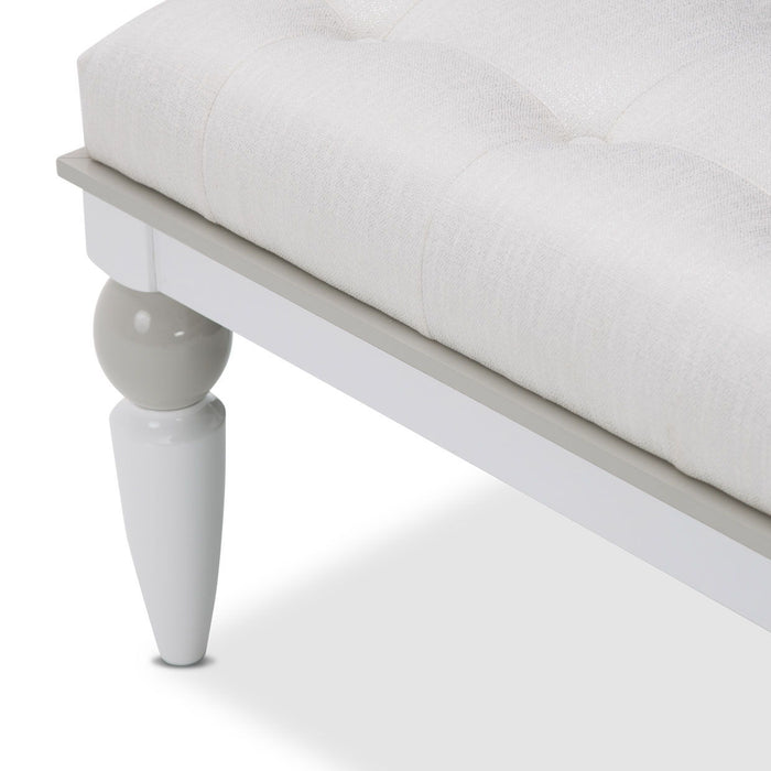 Sky Tower - Bedside Bench - Ice / Cloud White