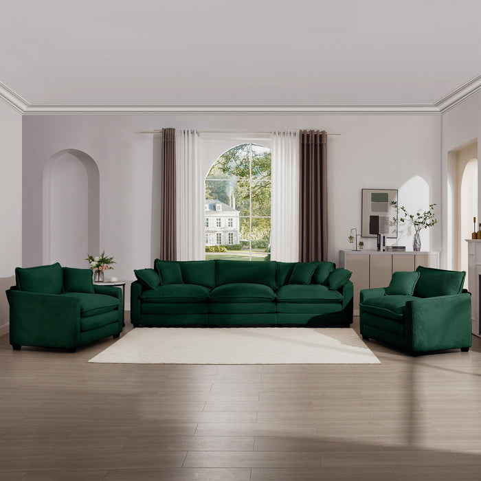 Elegant Corduroy Oversized Sectional Sofa Set With Deep Seats And Flexible Layout