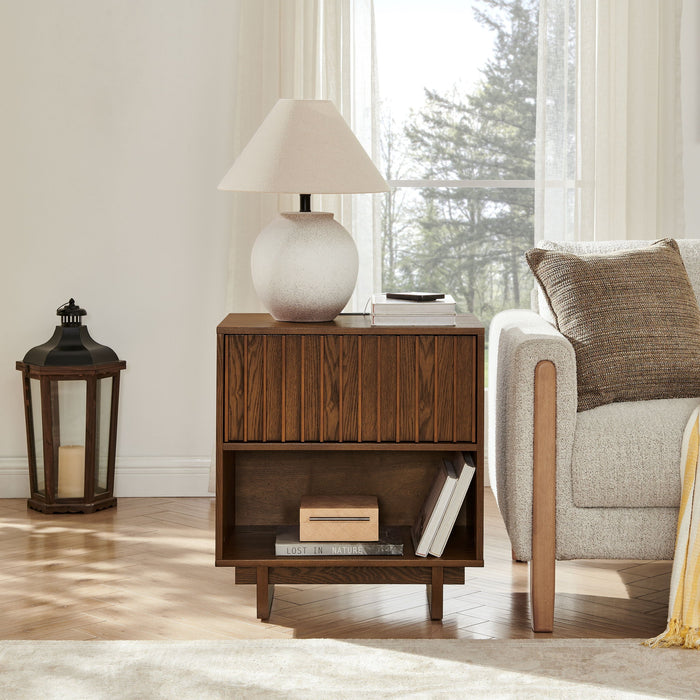 Nightstand With Hidden Charging Station USB Ports & Outlet Hole Home Essentials