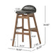 Contemporary Bar Stool With Stylish Seat And Small Backrest Noble House